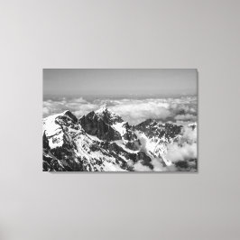 Zwitserse Alpen Berglandschap zwart-wit Canvas Afdruk