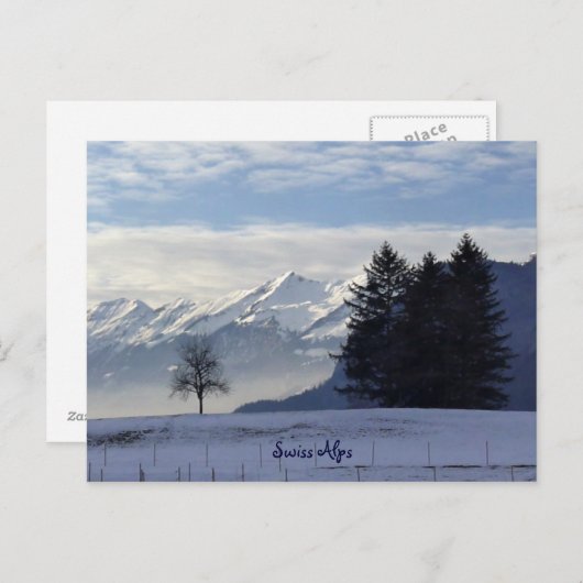 Zwitserse Alpen Briefkaart (Voorkant / Achterkant)
