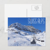 Zwitserse alpen, briefkaart met braadhennen (Voorkant / Achterkant)