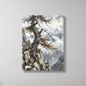 Zwitserse Alpen Eiger Lork Boom Kunst Canvas Afdruk (Voorkant)