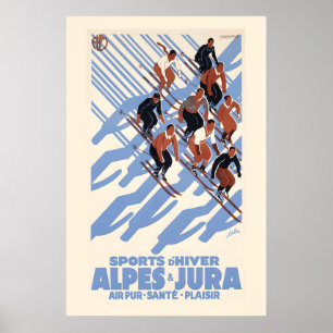 Zwitserse Alpen en Jura-gebergte Wintersporten Poster