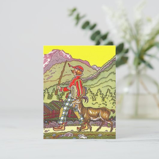 Zwitserse Alpen Heidi - verjaardagsinVITATIES Kaart (Staand voorkant)