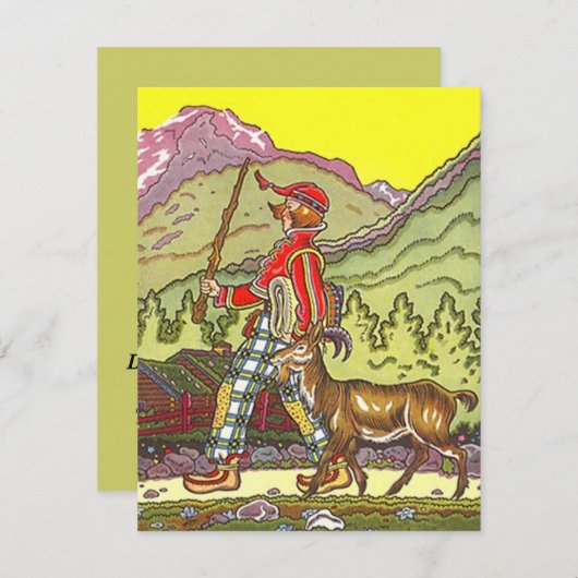 Zwitserse Alpen Heidi - verjaardagsinVITATIES Kaart (Voorkant / Achterkant)