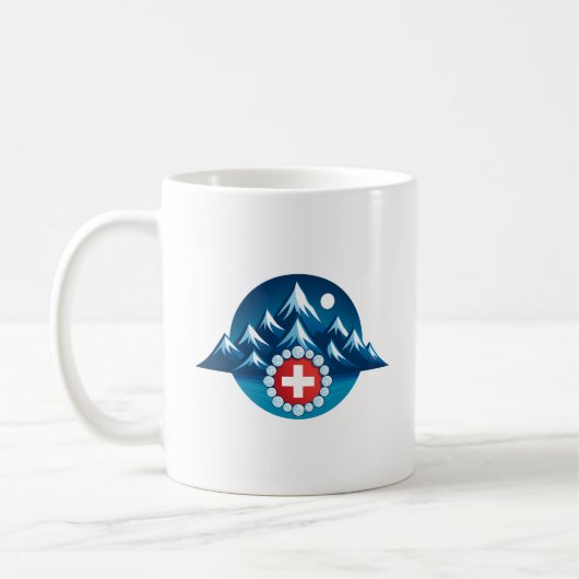 Zwitserse Alpen Illustratie Koffiemok (Links)