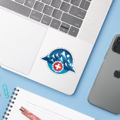 Zwitserse Alpen Illustratie Sticker (Laptop met iPhone)