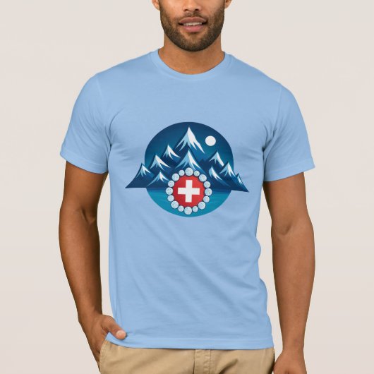 Zwitserse Alpen Illustratie T-shirt (Voorkant)