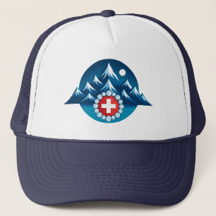 Zwitserse Alpen Illustratie Trucker Pet