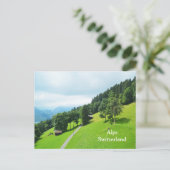 Zwitserse alpen in de zomer briefkaart (Staand voorkant)