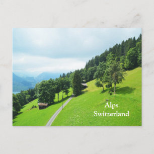 Zwitserse alpen in de zomer briefkaart