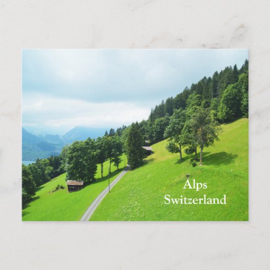 Zwitserse alpen in de zomer briefkaart (Voorkant)