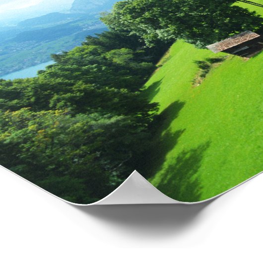 Zwitserse alpen in de zomer poster (Hoek)