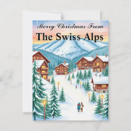 Zwitserse Alpen Kerst Gezellig Mountain Chalet Briefkaart