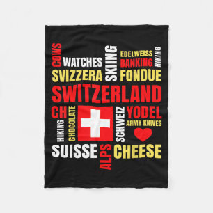 Zwitserse Alpen koeien fondue kaas skien Zwitsers Fleece Deken
