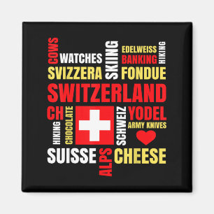 Zwitserse alpen koeien fondue kaas skien Zwitsers Magneet