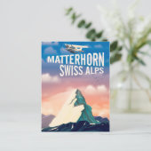 Zwitserse Alpen Matterhorn-reisposter Briefkaart (Staand voorkant)