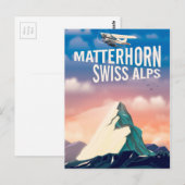 Zwitserse Alpen Matterhorn-reisposter Briefkaart (Voorkant / Achterkant)