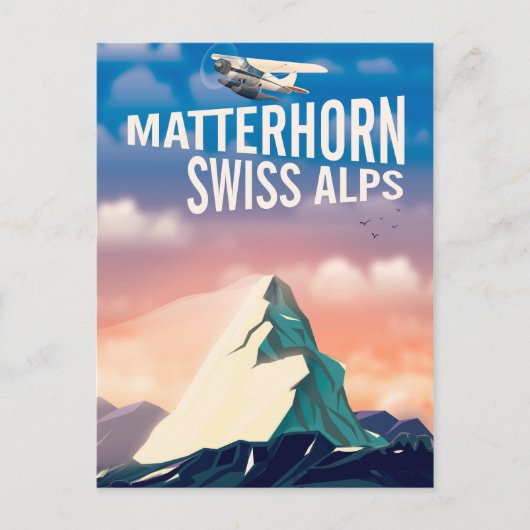 Zwitserse Alpen Matterhorn-reisposter Briefkaart (Voorkant)