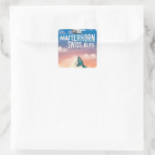 Zwitserse Alpen Matterhorn-reisposter Vierkante Sticker (Tas)