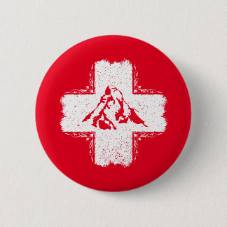 Zwitserse Alpen Matterhorn - Zwitserland Ronde Button 5,7 Cm