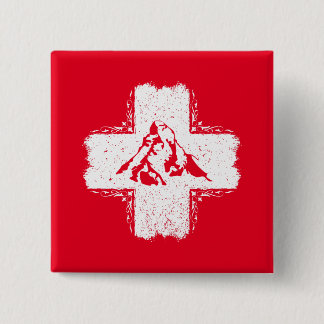 Zwitserse Alpen Matterhorn - Zwitserland Vierkante Button 5,1 Cm