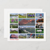 Zwitserse Alpen met meerdere afbeeldingen Briefkaart (Voorkant / Achterkant)