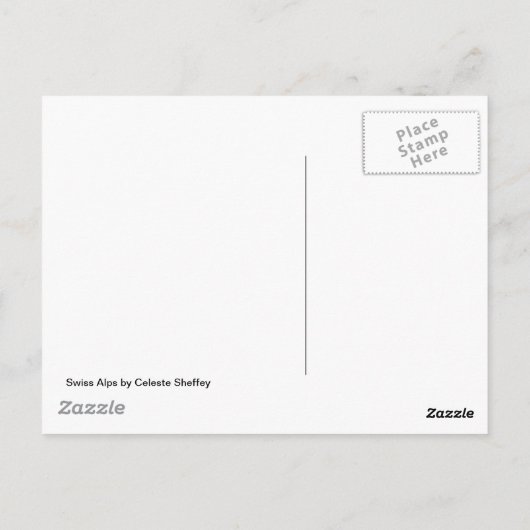 Zwitserse Alpen met Wolken door Celeste Sheffey Briefkaart (Achterkant)