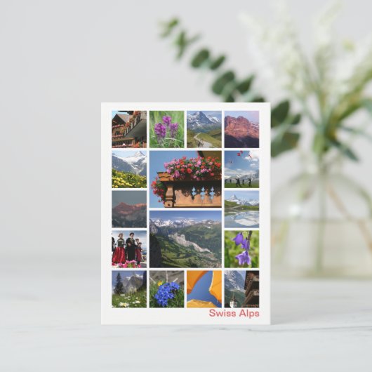Zwitserse Alpen multi-afbeelding 2 Briefkaart (Staand voorkant)