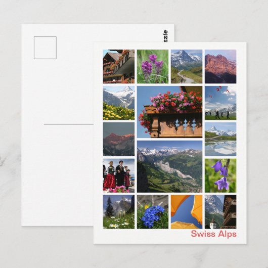 Zwitserse Alpen multi-afbeelding 2 Briefkaart (Voorkant / Achterkant)
