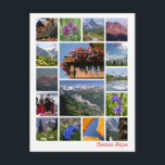 Zwitserse Alpen multi-afbeelding 2 Briefkaart<br><div class="desc">Briefkaart met foto's van de Zwitserse Alpen uit New Forest Pics</div>