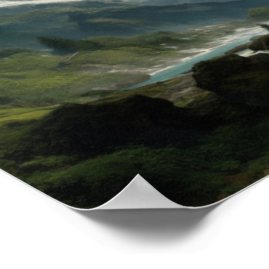 Zwitserse Alpen realistische stijl - AI art Poster (Hoek)