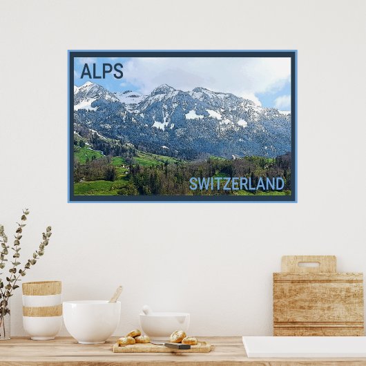 Zwitserse Alpen reizen Poster (Keuken)