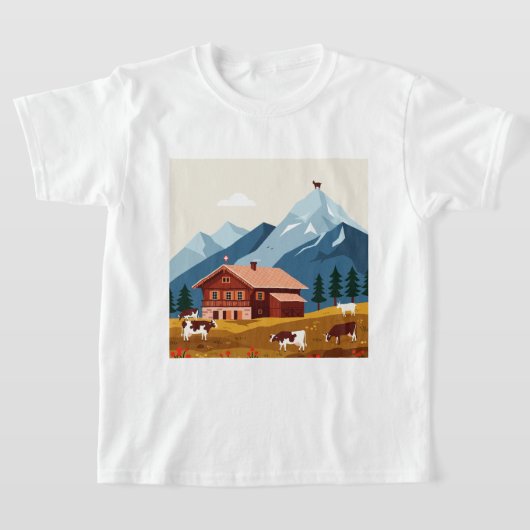 Zwitserse Alpen Scène T-shirt (Laagn)