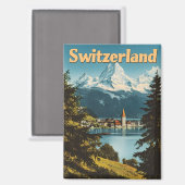 Zwitserse Alpen Schilderachtig gebergte Magneet (Voorkant / Achterkant)