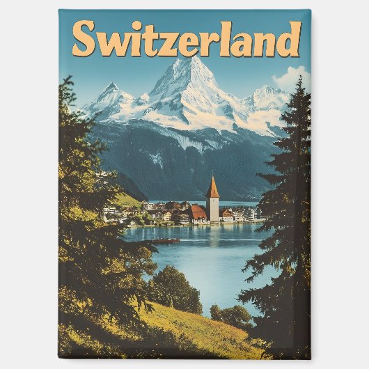 Zwitserse Alpen Schilderachtig gebergte Magneet (Voorkant)