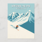 Zwitserse Alpen Skiën Reizen Briefkaart (Voorkant)