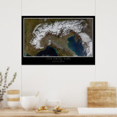 Zwitserse Alpen uit de ruimte Poster (Keuken)