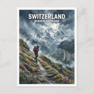 Zwitserse Alpen, Via Alpina bij Lauterbrunnen Aand Briefkaart