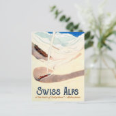 Zwitserse Alpen, Vintage Travel Briefkaart (Staand voorkant)