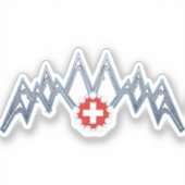 Zwitserse Alpen Vinyl Sticker (Voorkant)