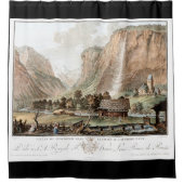 Zwitserse Alpen Wilderness Waterfall Showgordijn Douchegordijn (Voorkant)