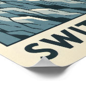 Zwitserse Alpen Wildlife Comic Poster (Hoek)