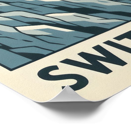 Zwitserse Alpen Wildlife Comic Poster (Hoek)