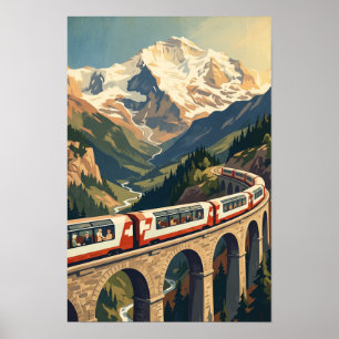 Zwitserse Alpen Zwitserland Klassieke Reis Trein Poster