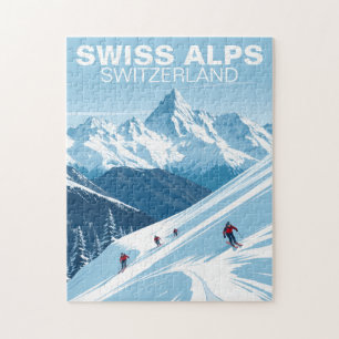 Zwitserse Alpen Zwitserland Puzzel Vintage Reis