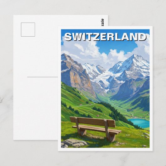 Zwitserse Alpen Zwitserland Reizen Briefkaart (Voorkant / Achterkant)