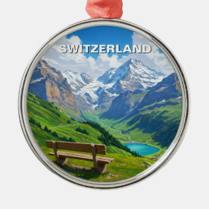 Zwitserse Alpen Zwitserland Reizen Metalen Ornament