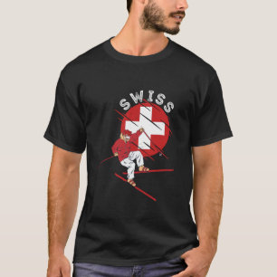 Zwitserse Alpenski Schweiz Roots Zwitserland Vlag T-shirt