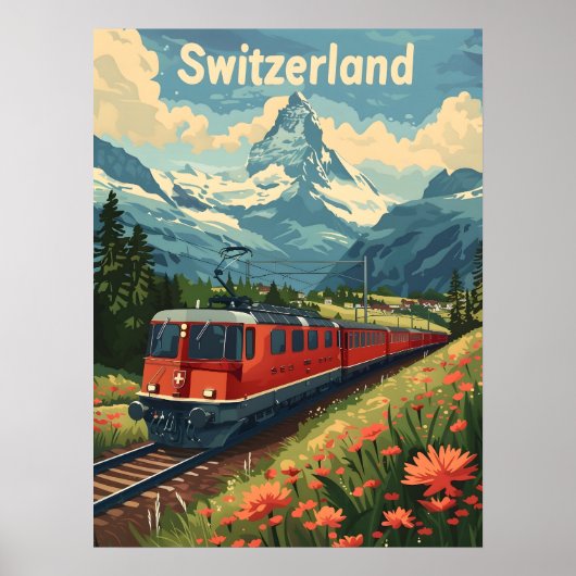 Zwitserse Alpentreinreis Poster (Voorkant)