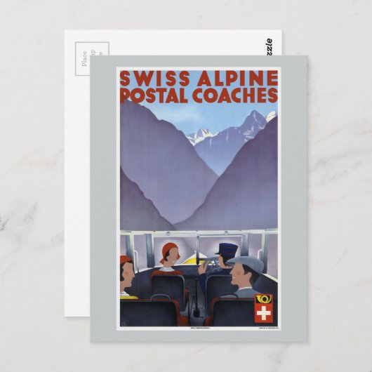 Zwitserse alpiene postbussen Zwitserland Briefkaart (Voorkant / Achterkant)