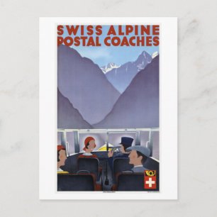 Zwitserse alpiene postbussen Zwitserland Briefkaart